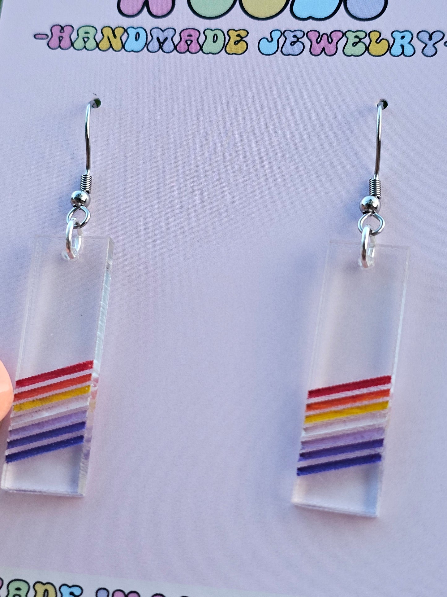 Subtle Lesbian Pride Bar Earrings