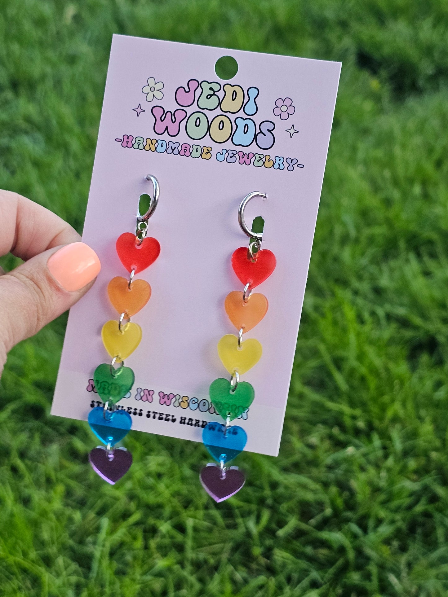 Cascading Rainbow Hearts