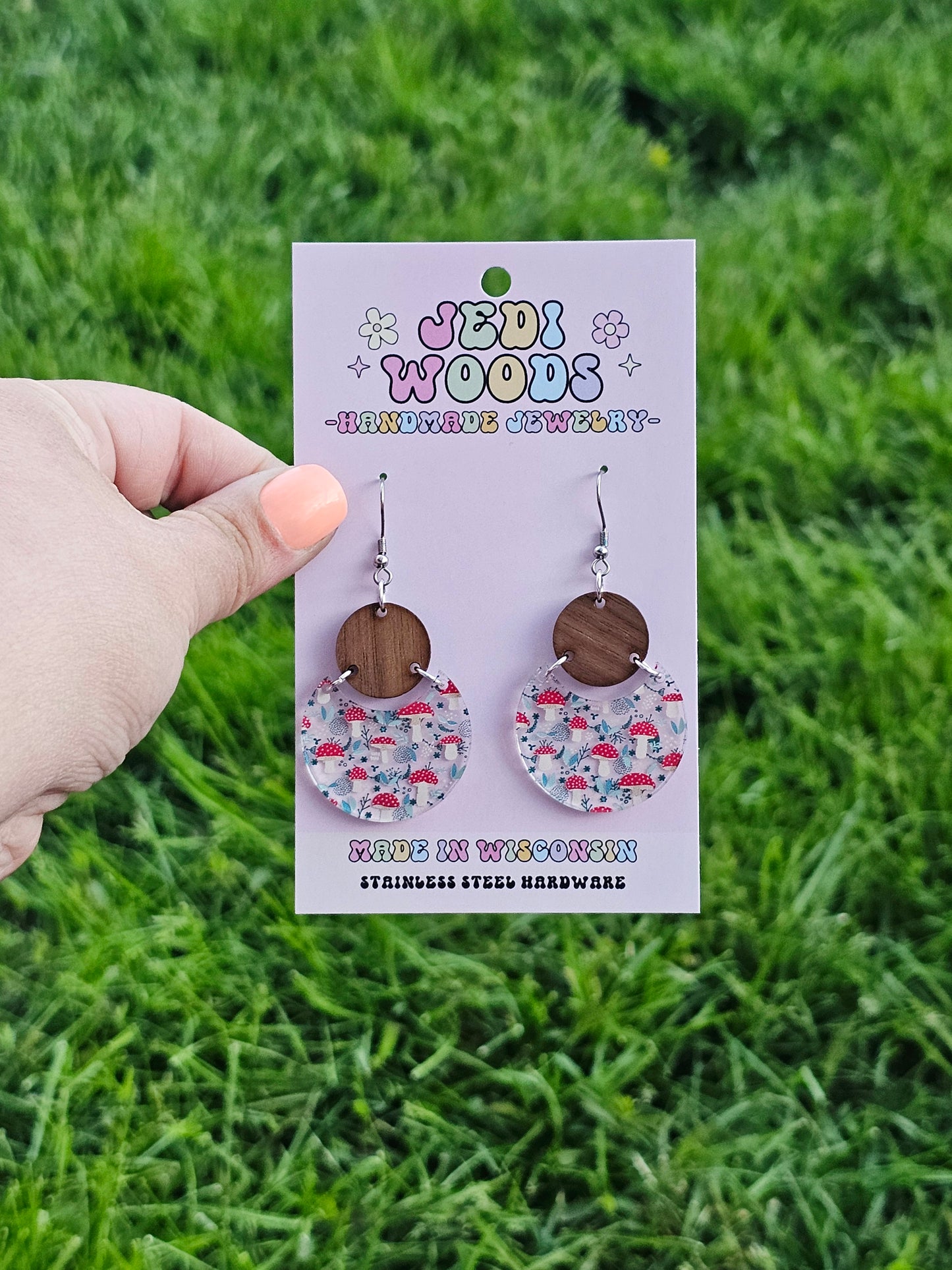 Red Mushroom Statement Earrings