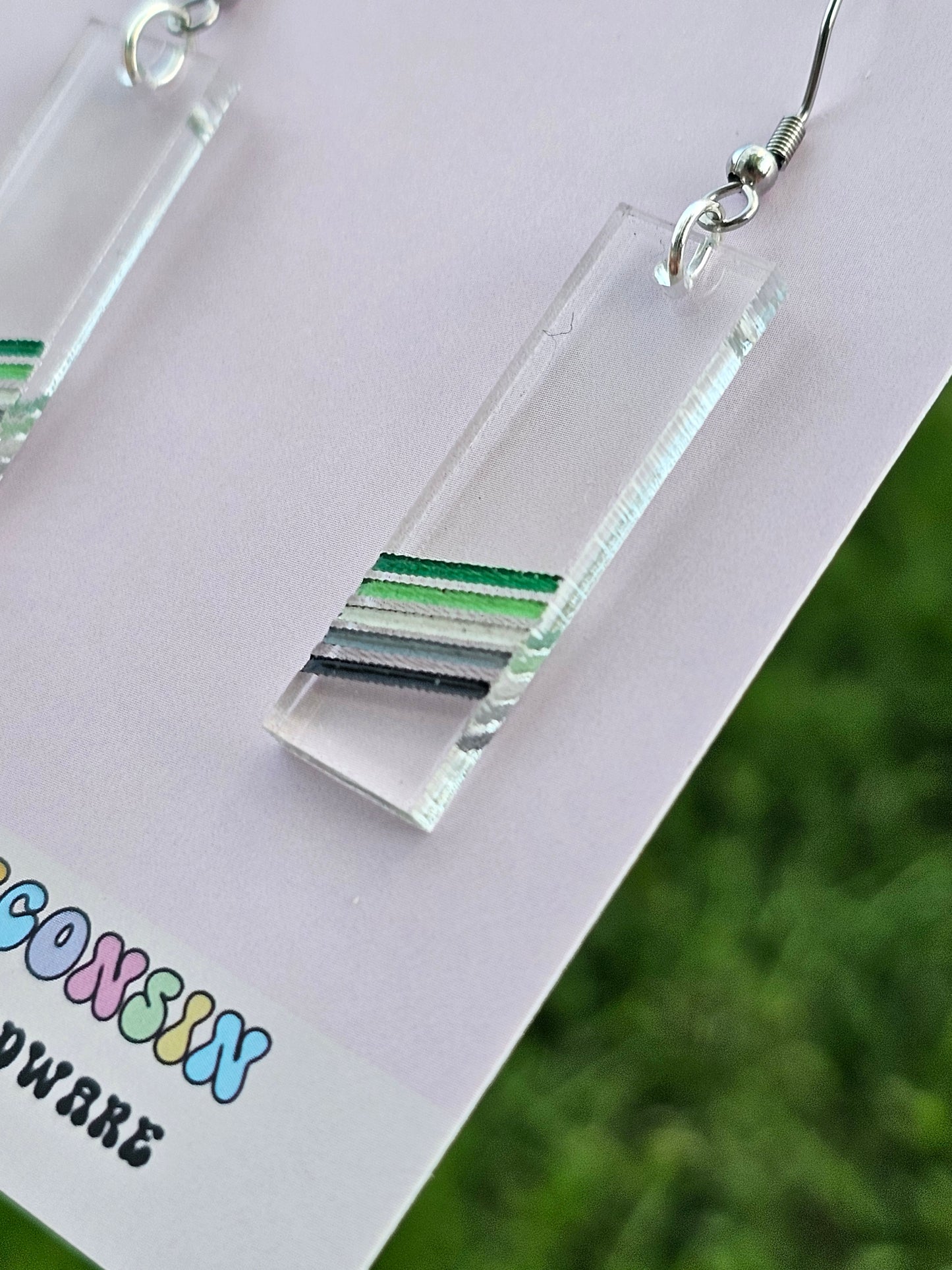 Subtle Aromantic Pride Flag Earrings