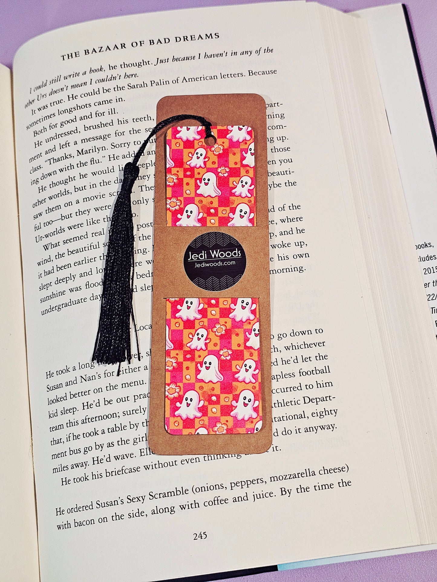 Checkered Pretty Ghosts Bookmark