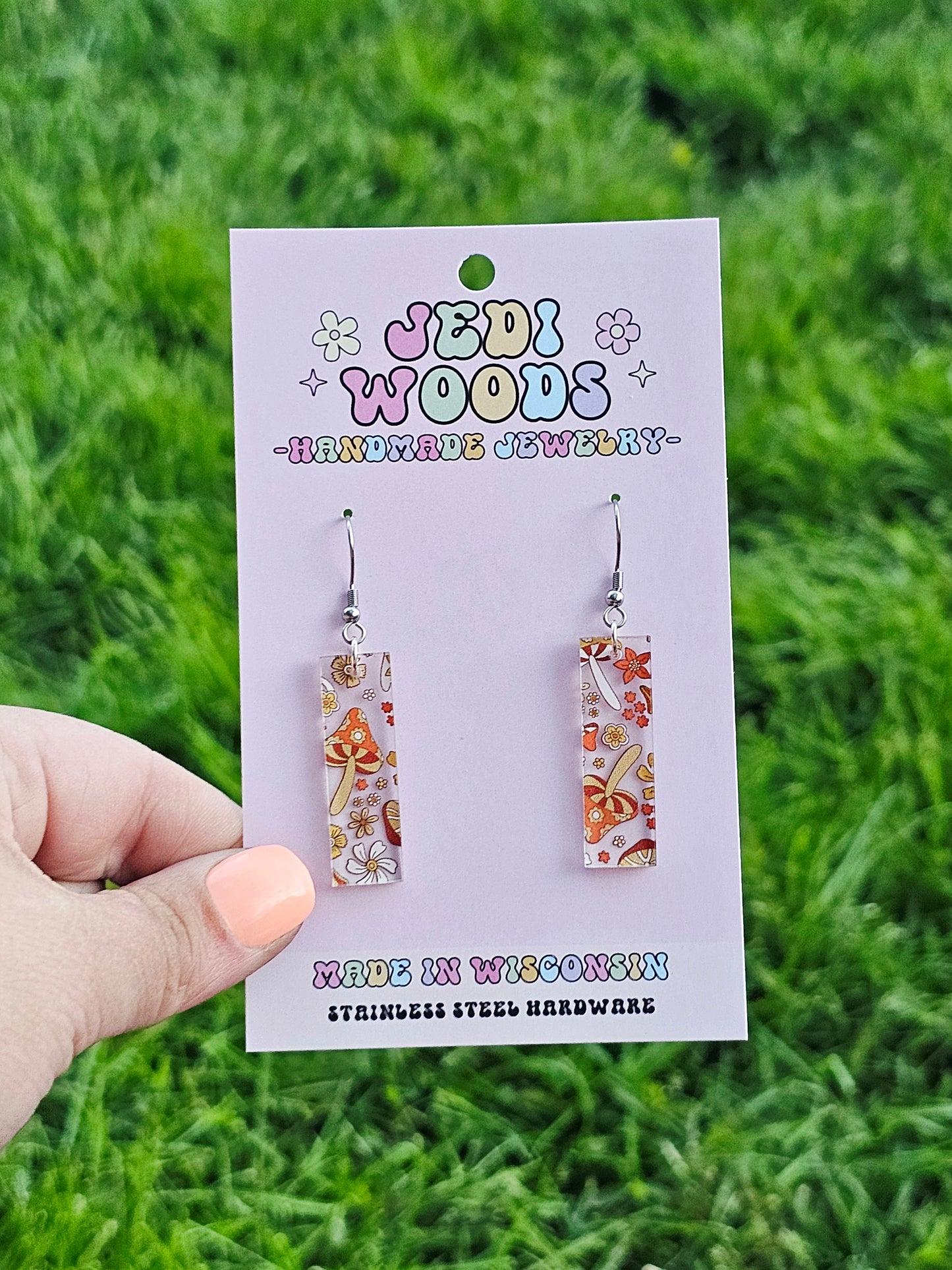 Retro Mushroom Bar Style Earrings