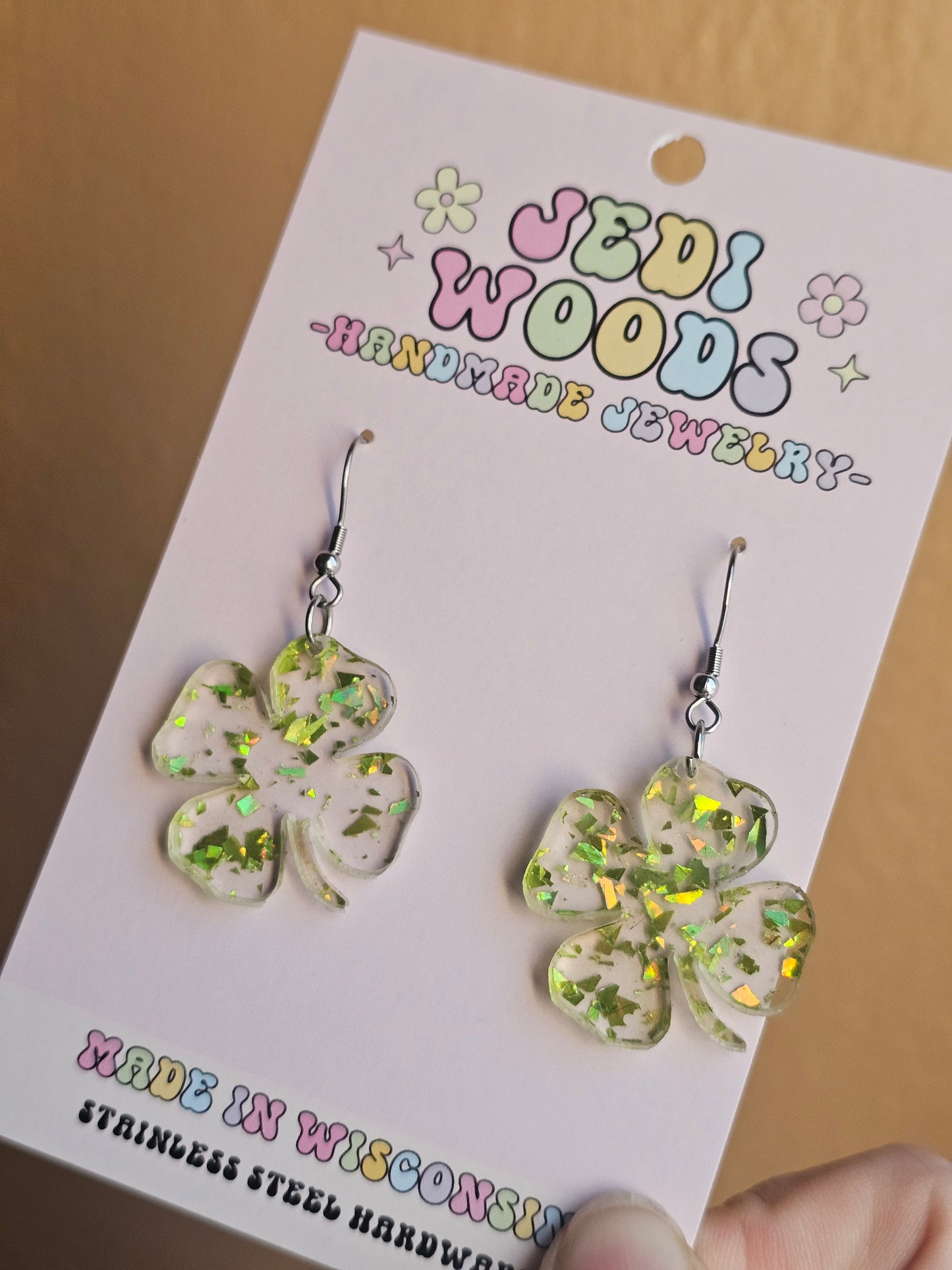 Glitter Shamrock Earrings