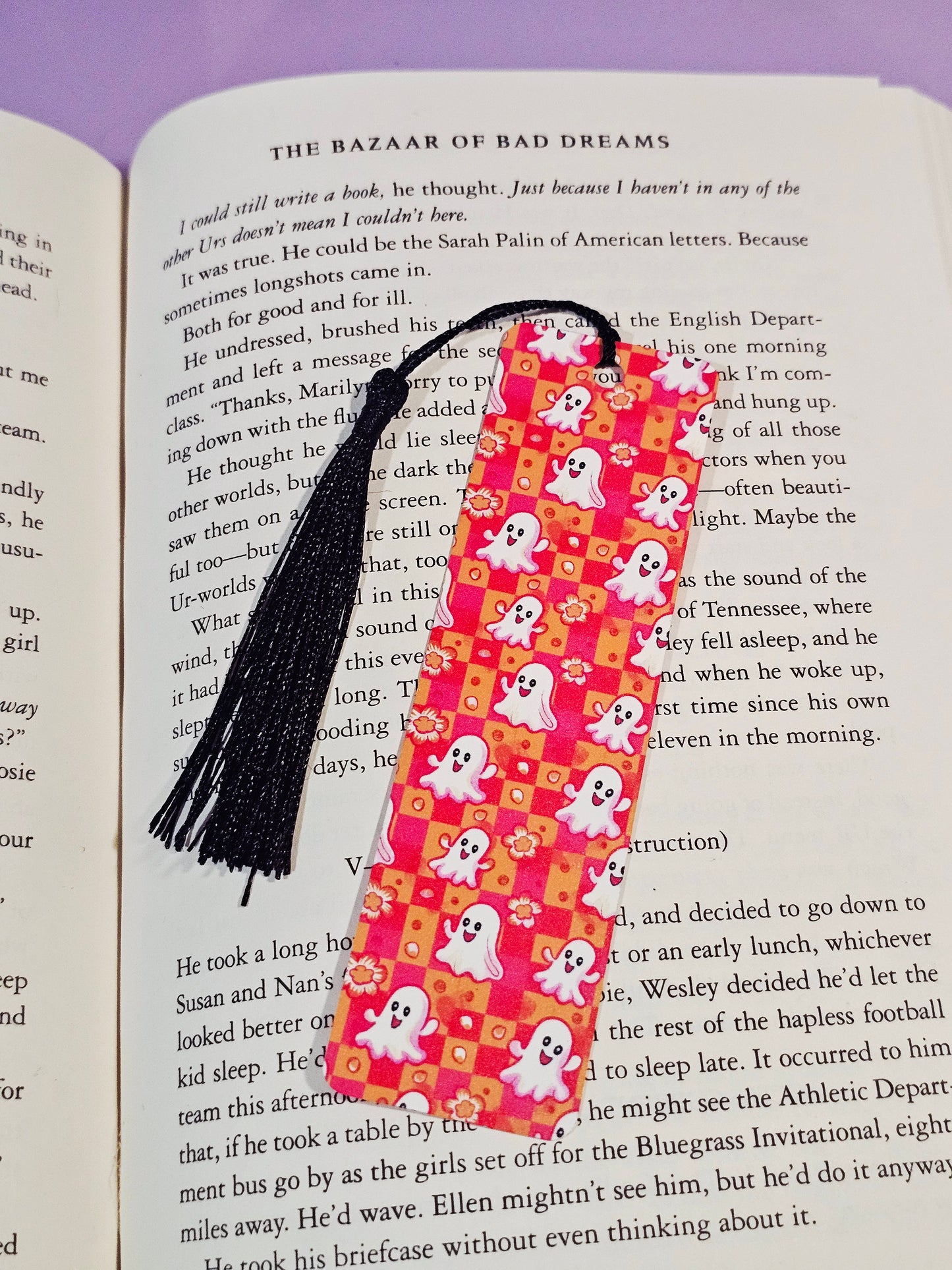 Checkered Pretty Ghosts Bookmark