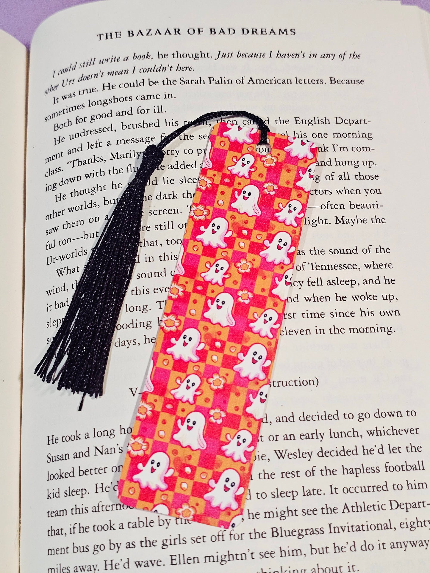 Checkered Pretty Ghosts Bookmark