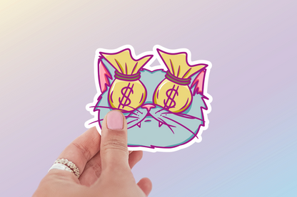 Cash Money Cat Sticker