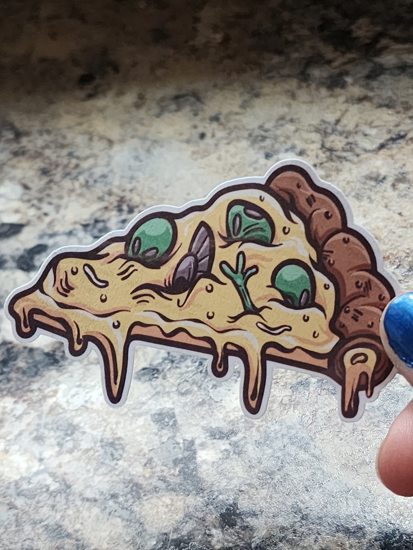 Alien Pizza Sticker