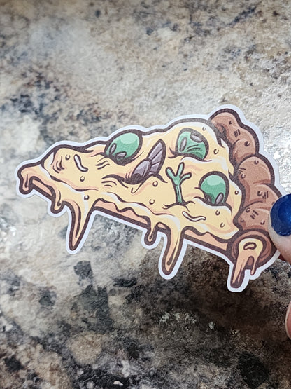 Alien Pizza Sticker