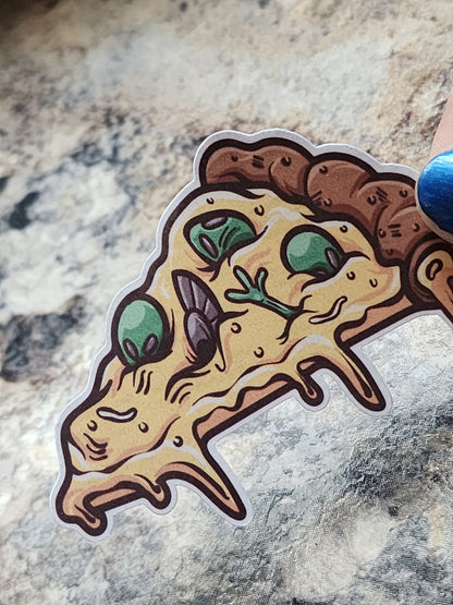 Alien Pizza Sticker