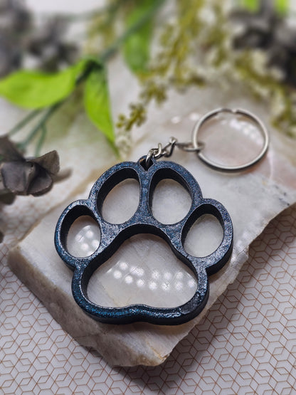 Color Changing Paw Print Keychain