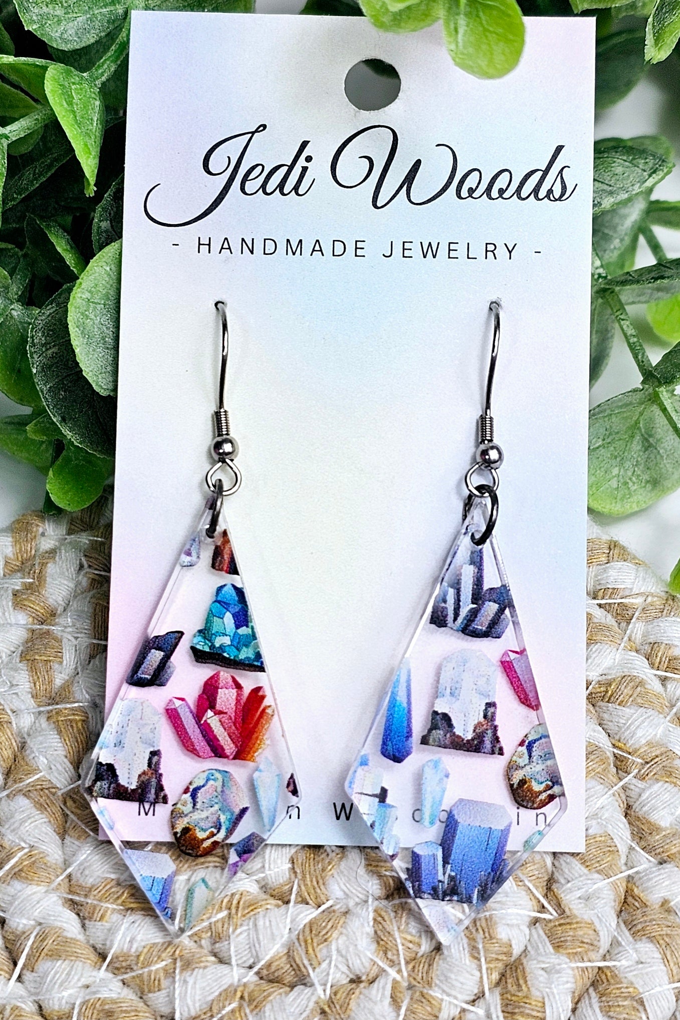 Diamond Crystal Rock Dangles