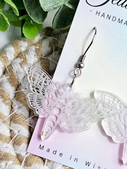 Clear Death Moth Dangles