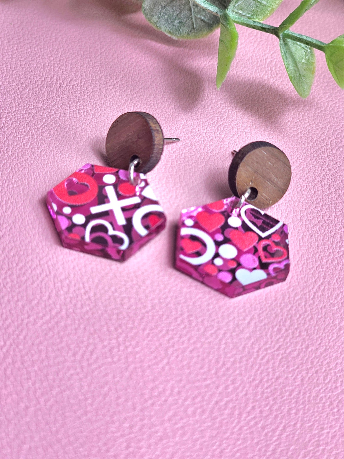 X and O Valentines Metallic Combo Earrings