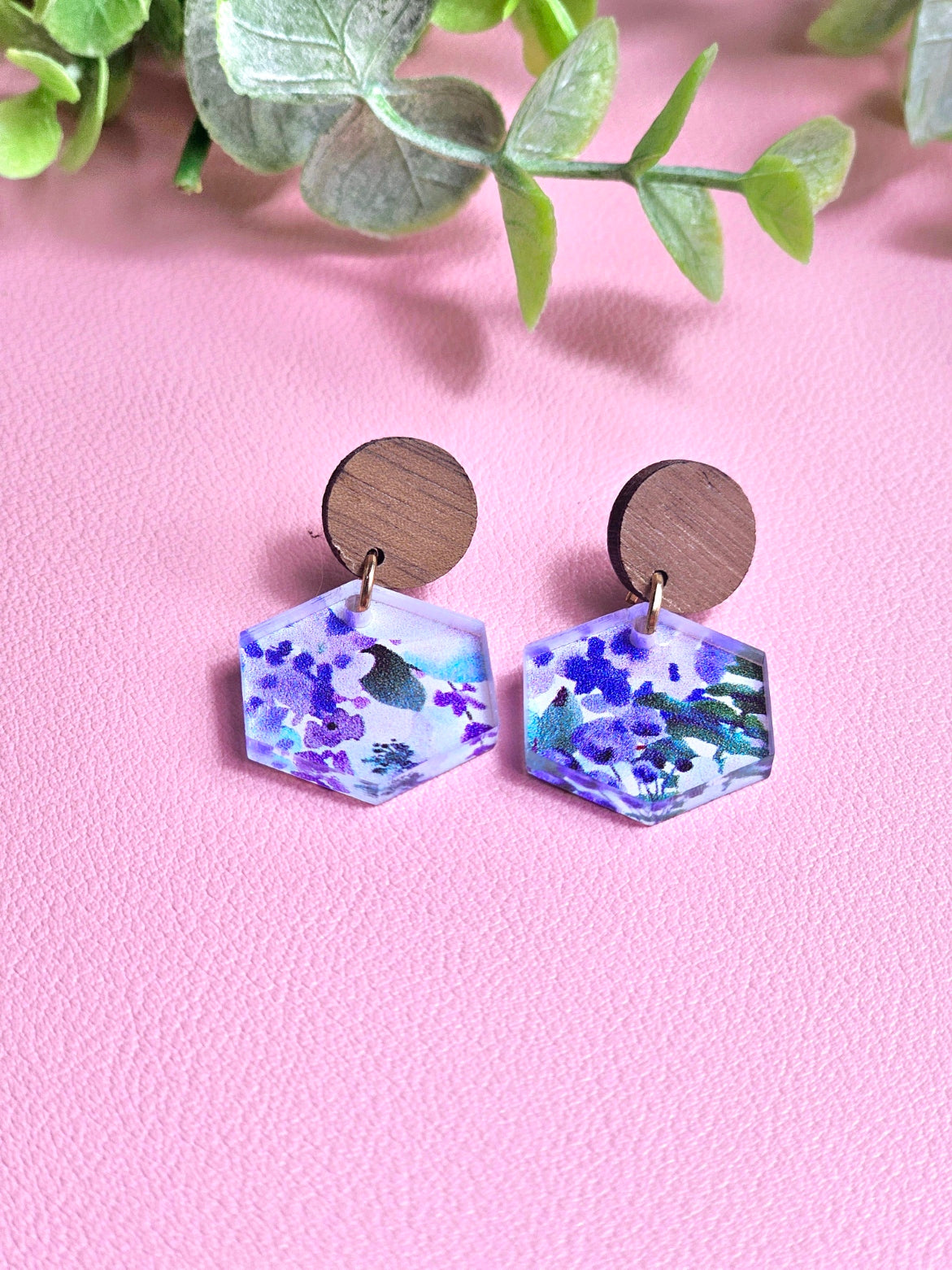 Blue Floral Combo Earrings