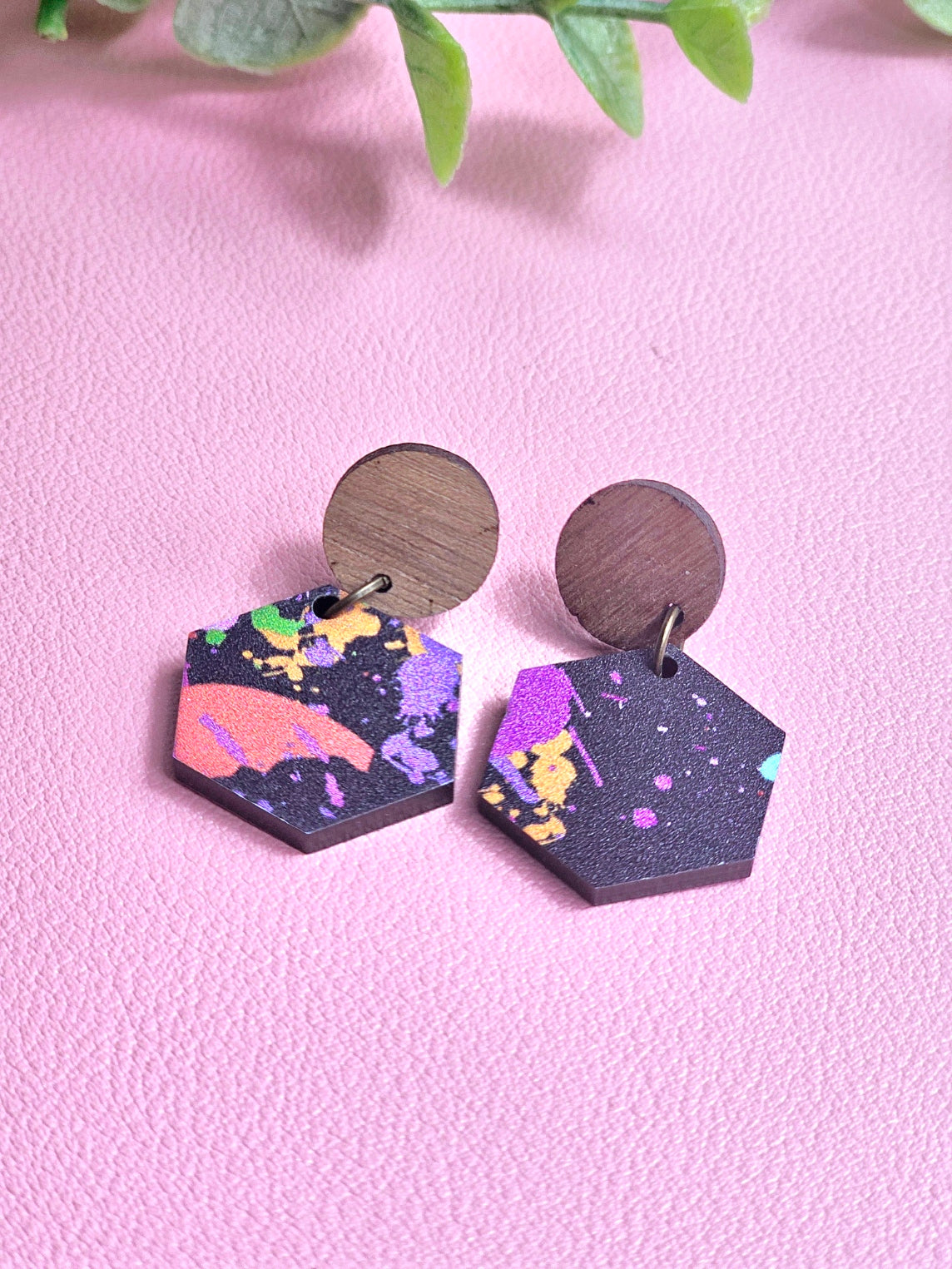 Splatter Paint - Black Combo Earrings