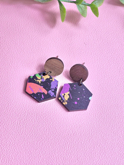 Splatter Paint - Black Combo Earrings