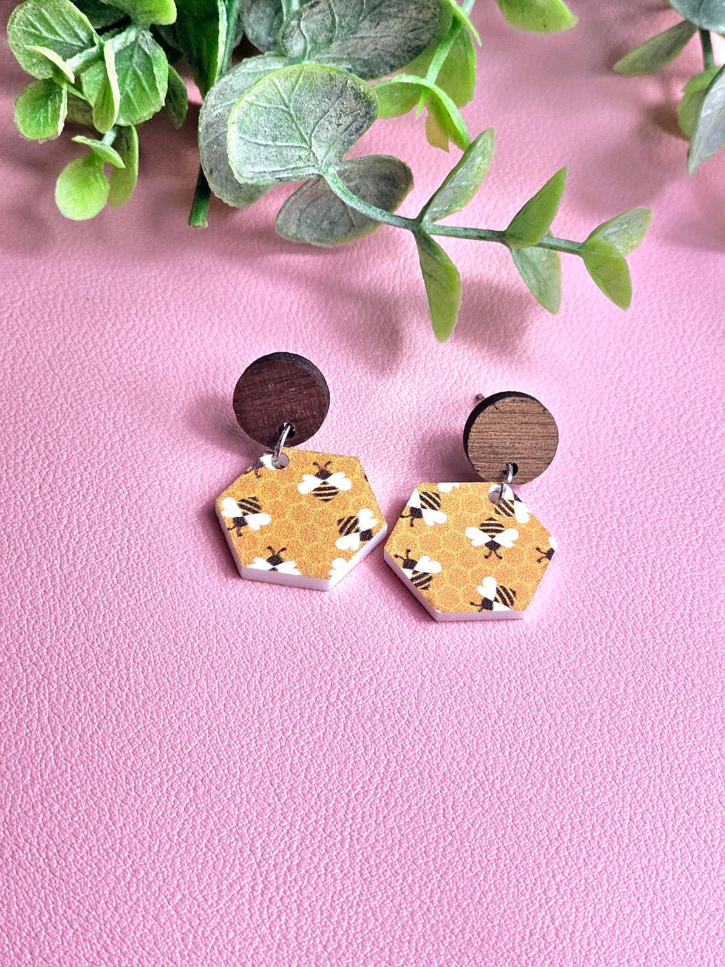 Bumble Bee Honeycomb Combo Earrings