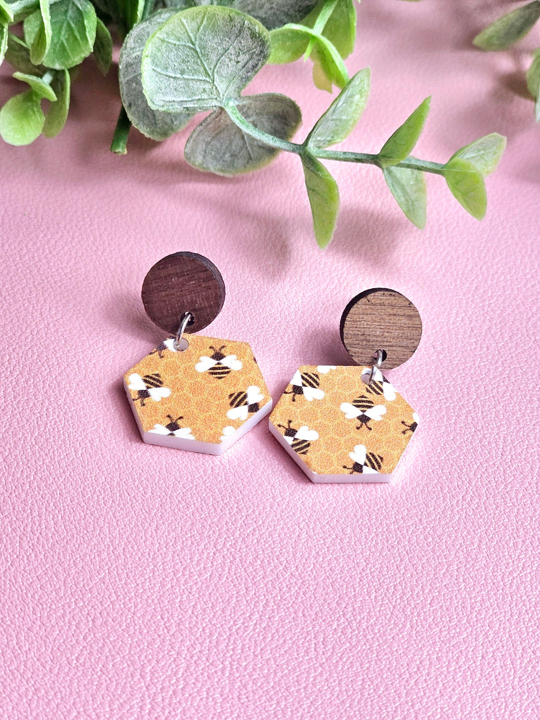 Bumble Bee Honeycomb Combo Earrings