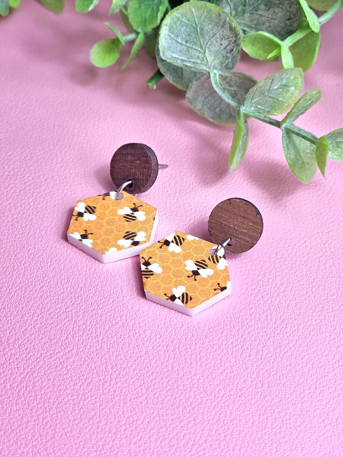 Bumble Bee Honeycomb Combo Earrings