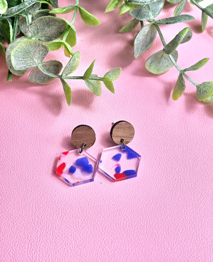 Red, White and Blue Combo Earrings