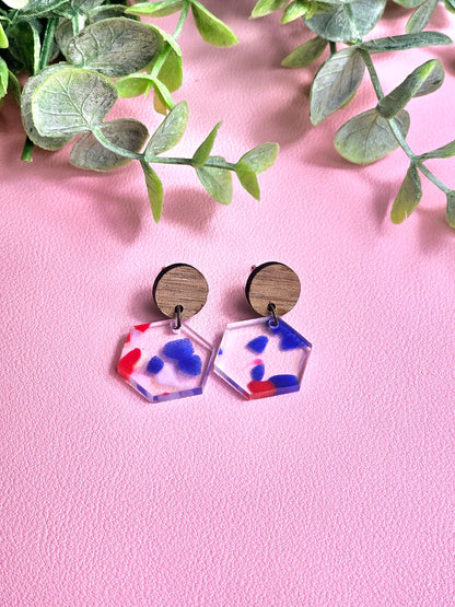 Red, White and Blue Combo Earrings