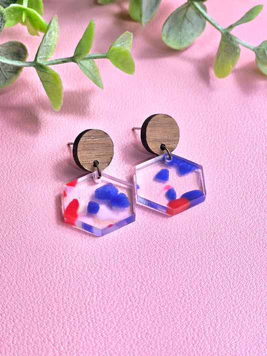 Red, White and Blue Combo Earrings