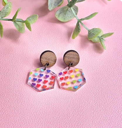 Rainbow Heart Combo Earrings