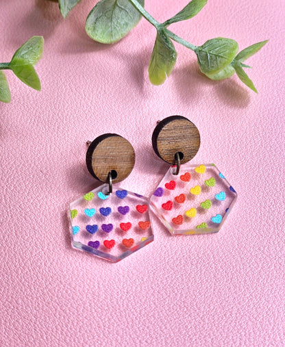 Rainbow Heart Combo Earrings