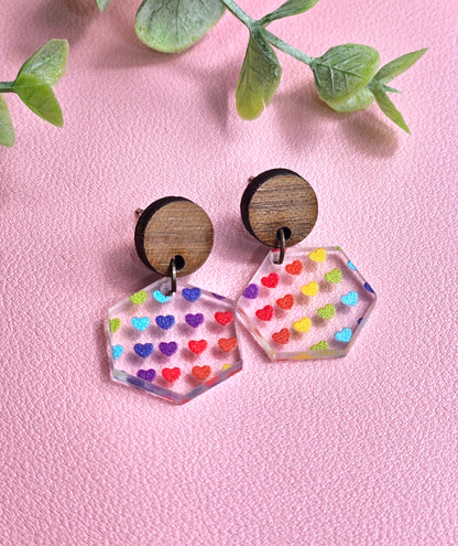 Rainbow Heart Combo Earrings