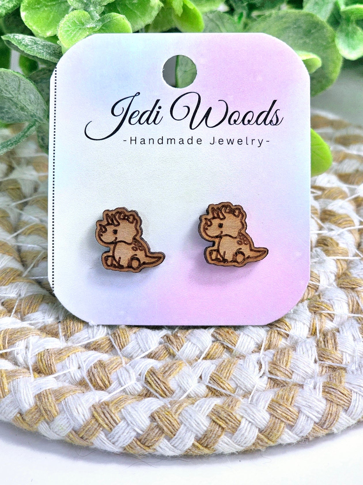 Wooden Triceratops Studs