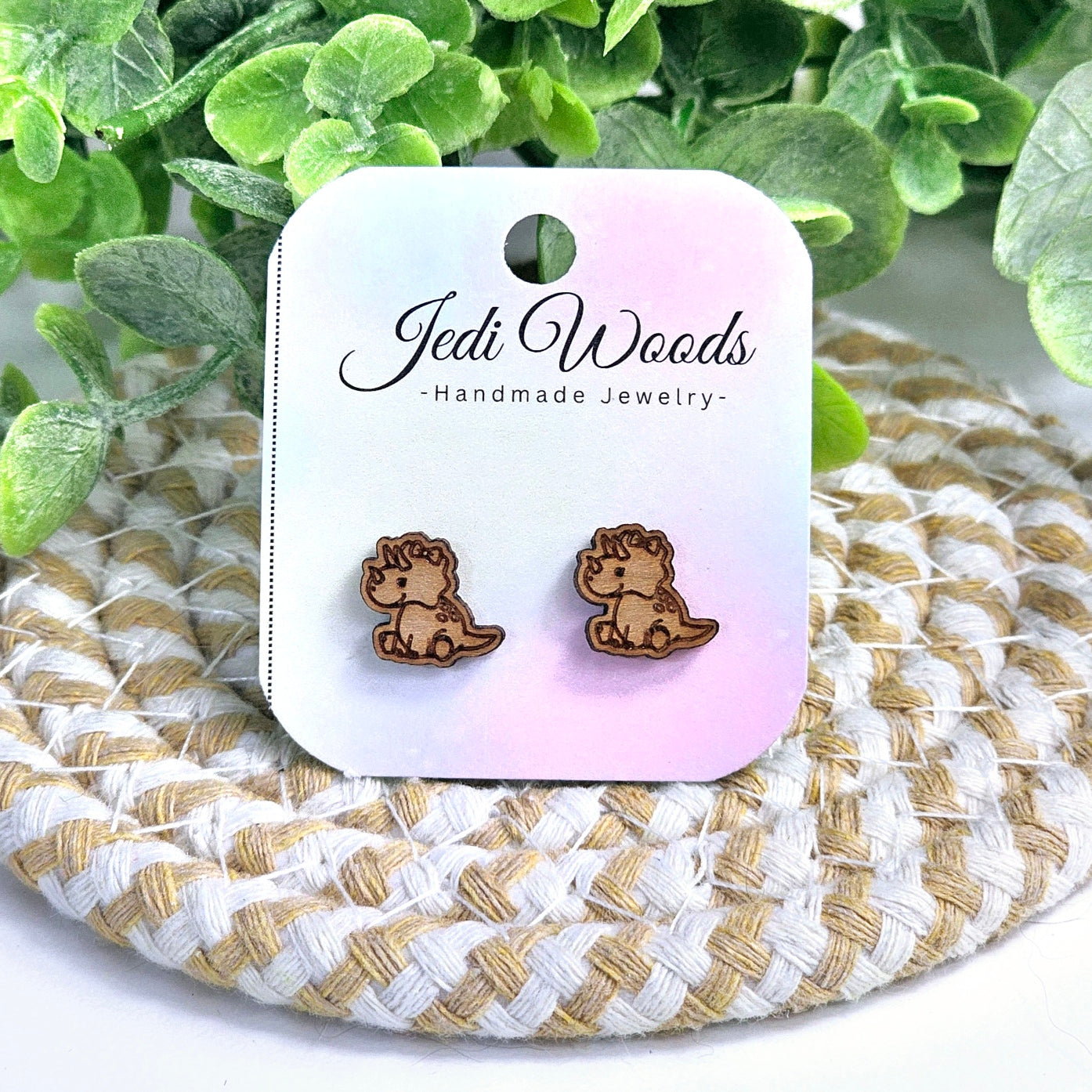 Wooden Triceratops Studs