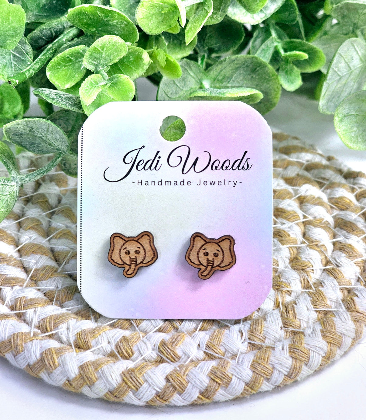 Wooden Elephant Studs