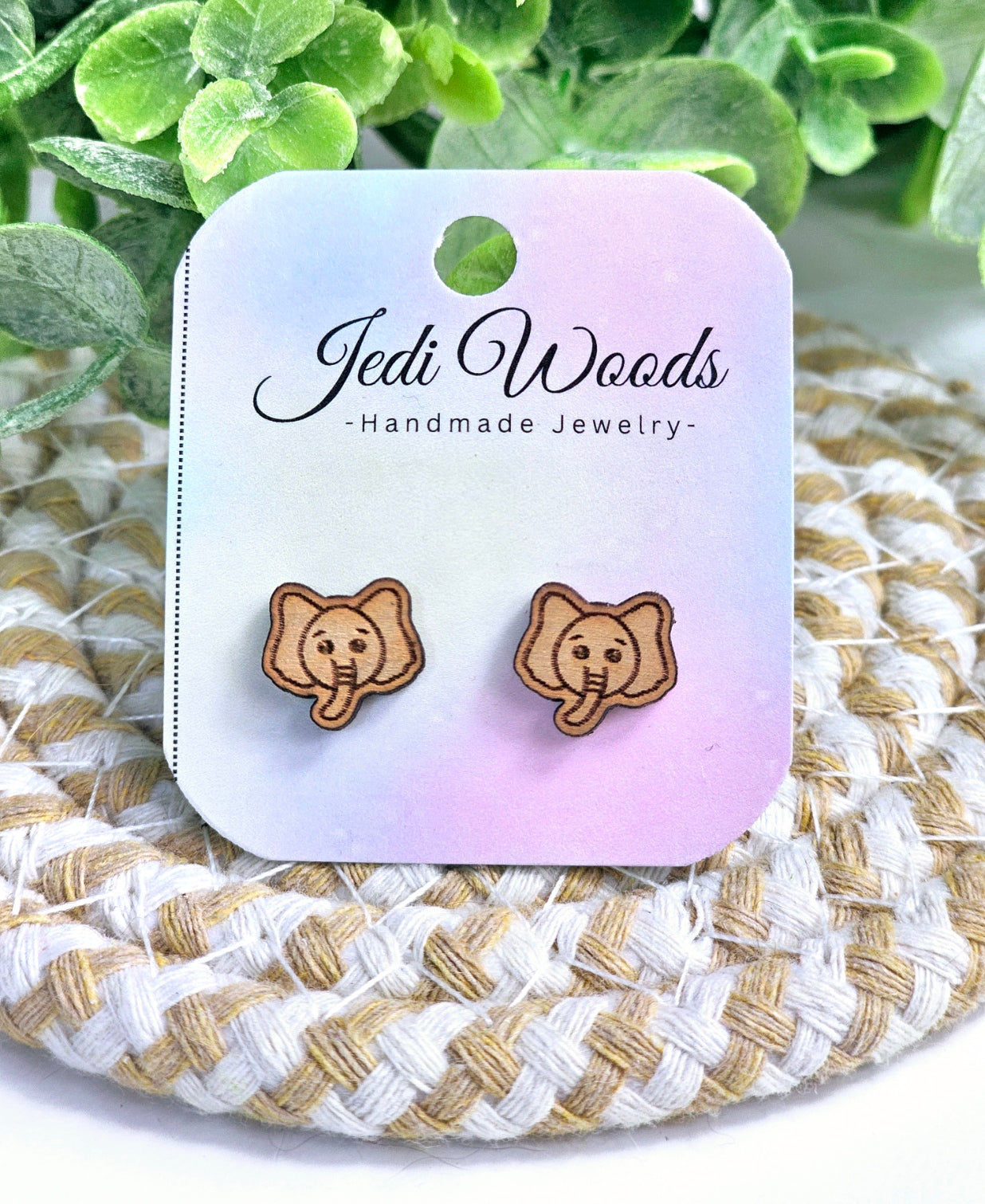 Wooden Elephant Studs