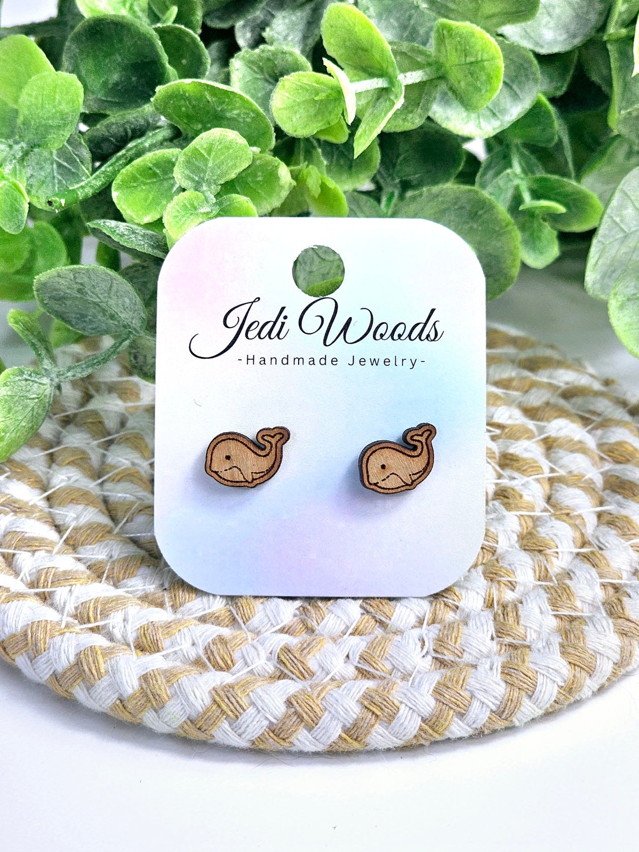 Wooden Whale Studs