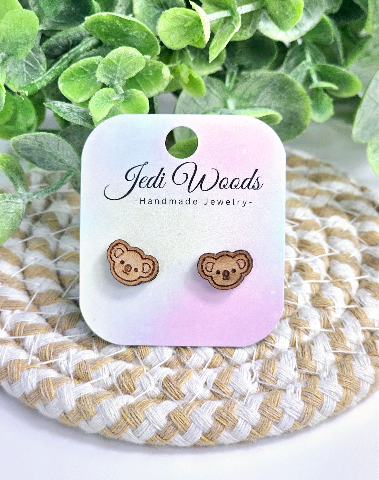 Wooden Koala Studs