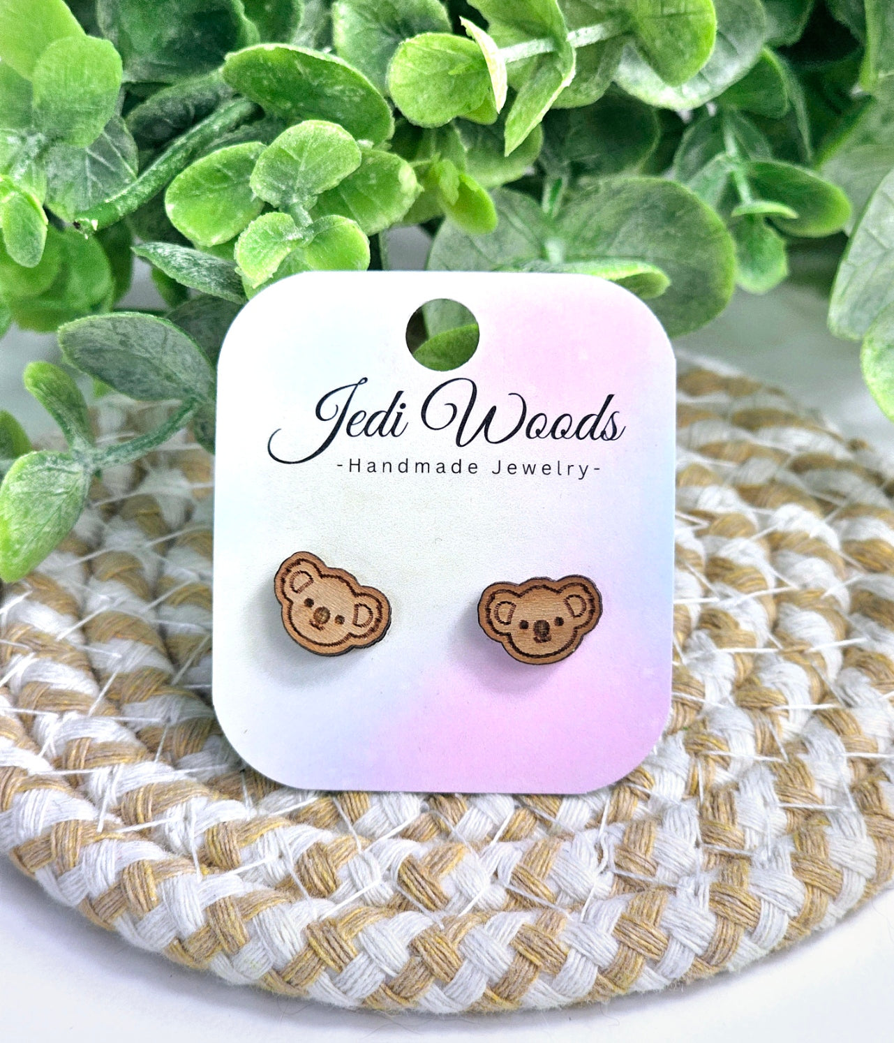 Wooden Koala Studs