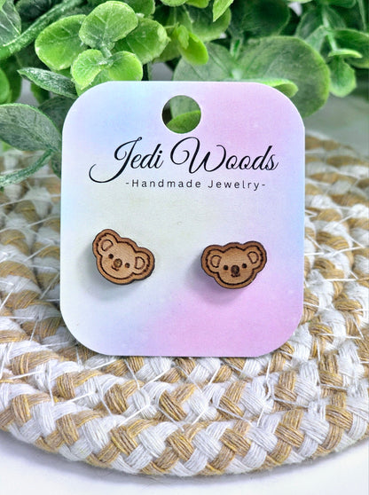 Wooden Koala Studs