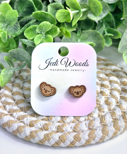 Wooden Koala Studs