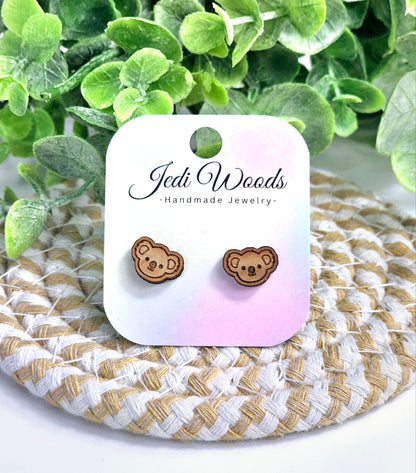 Wooden Koala Studs