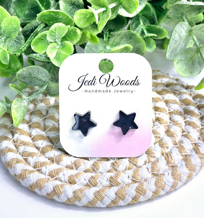 Black Galactic Star Studs