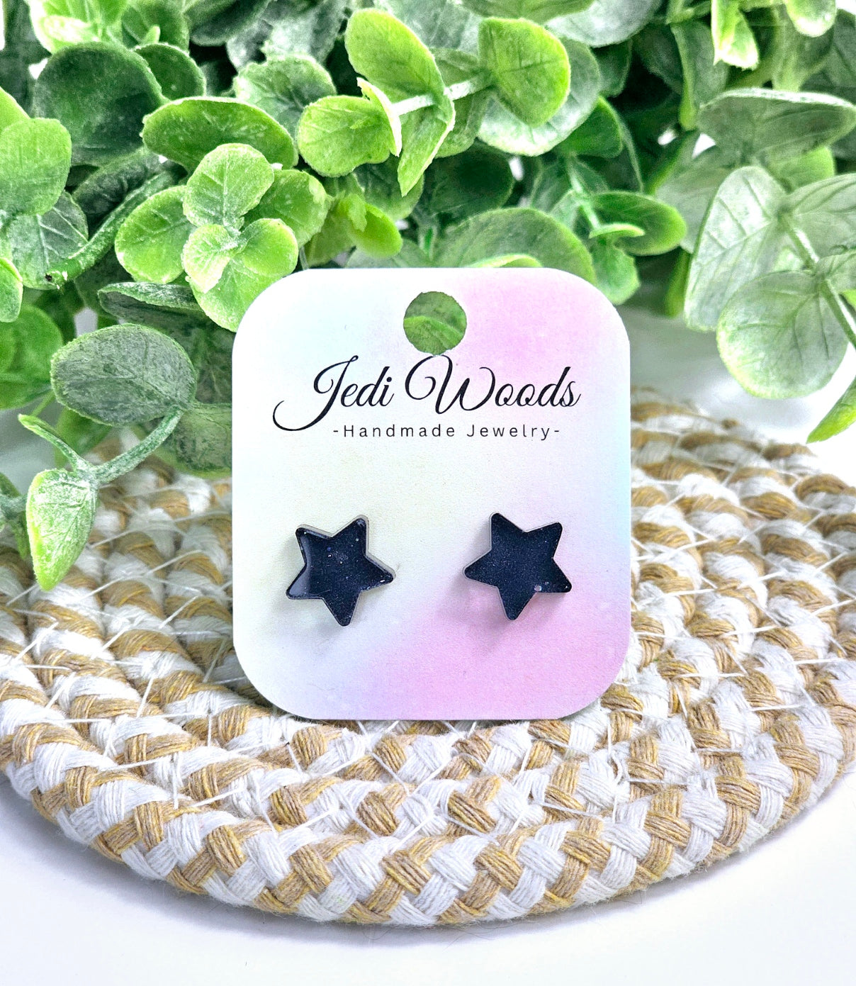 Black Galactic Star Studs