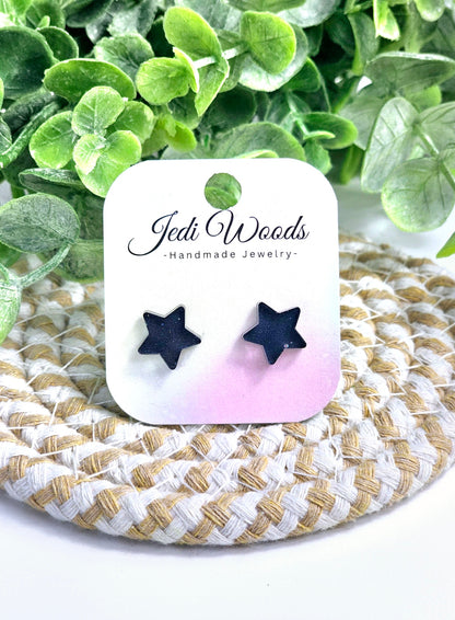 Black Galactic Star Studs