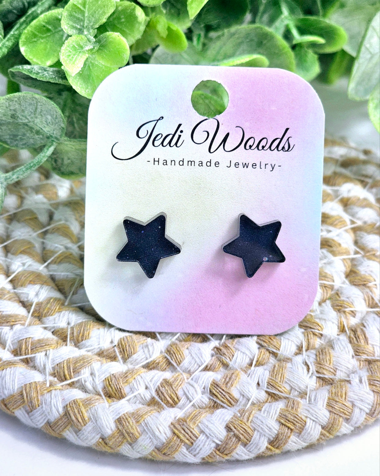 Black Galactic Star Studs