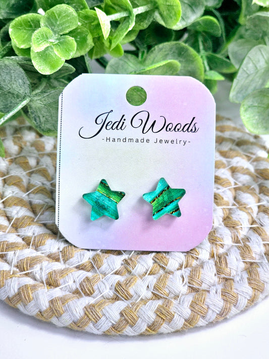 Malachite Green Star Studs