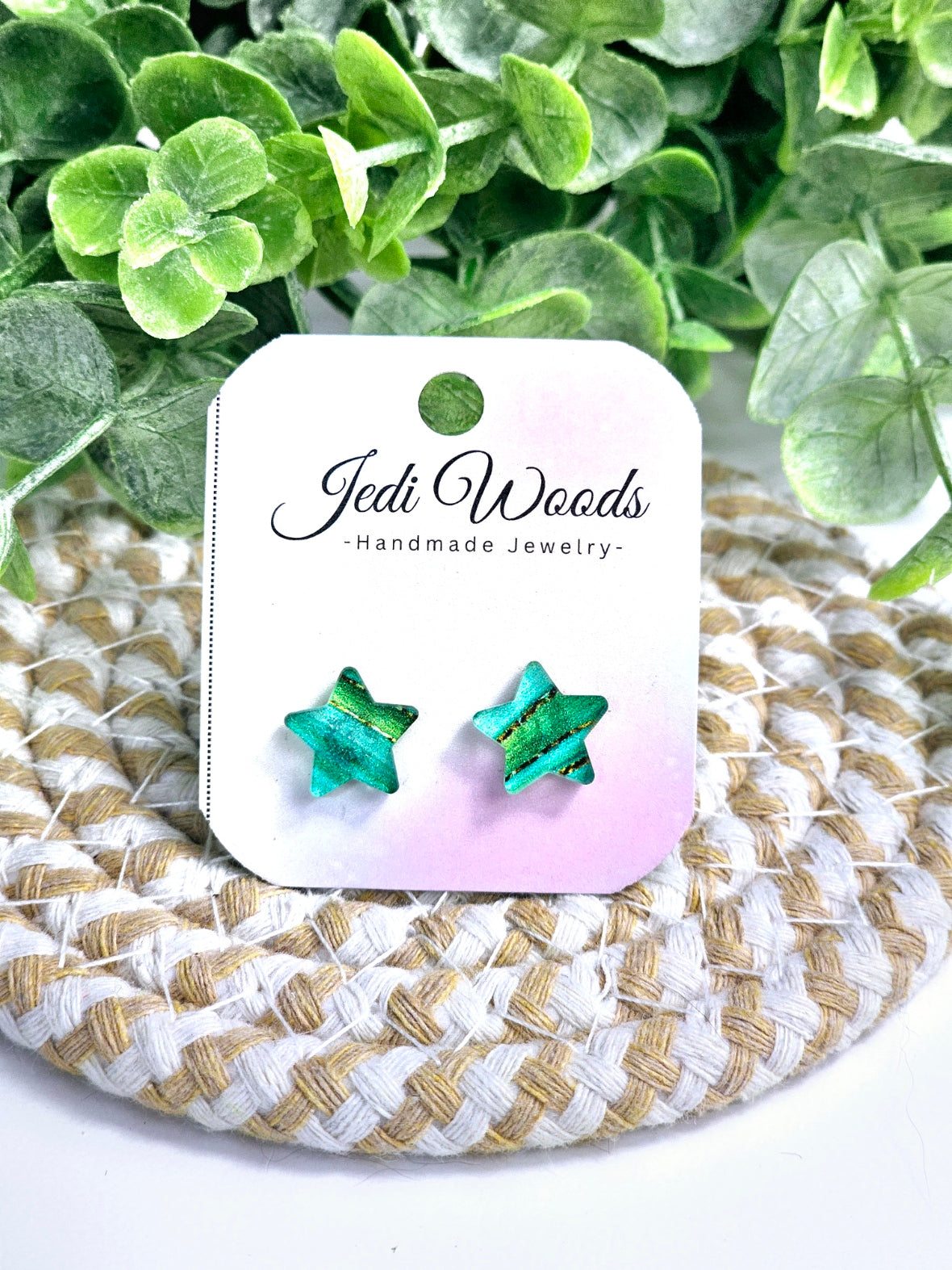 Malachite Green Star Studs