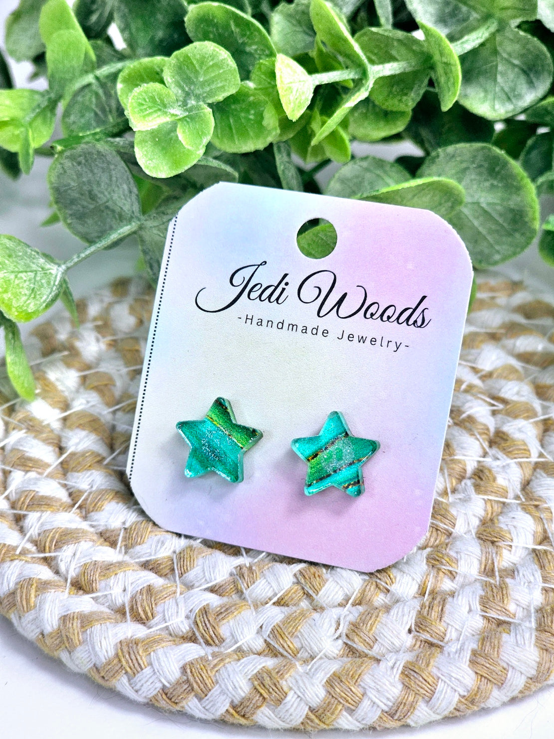 Malachite Green Star Studs