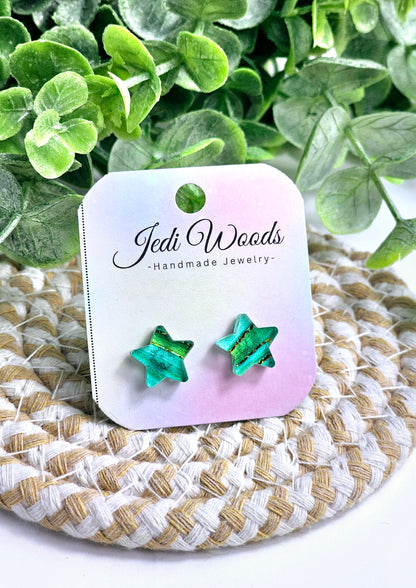 Malachite Green Star Studs