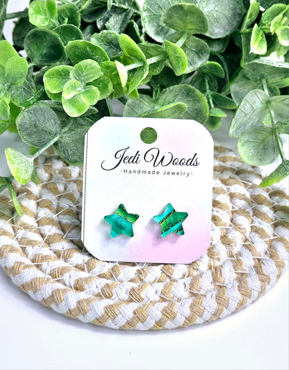 Malachite Green Star Studs