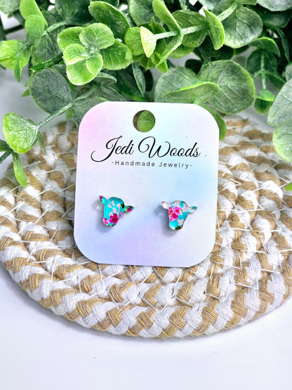 Cherry Blossom Cow Studs