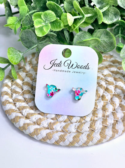 Cherry Blossom Cow Studs